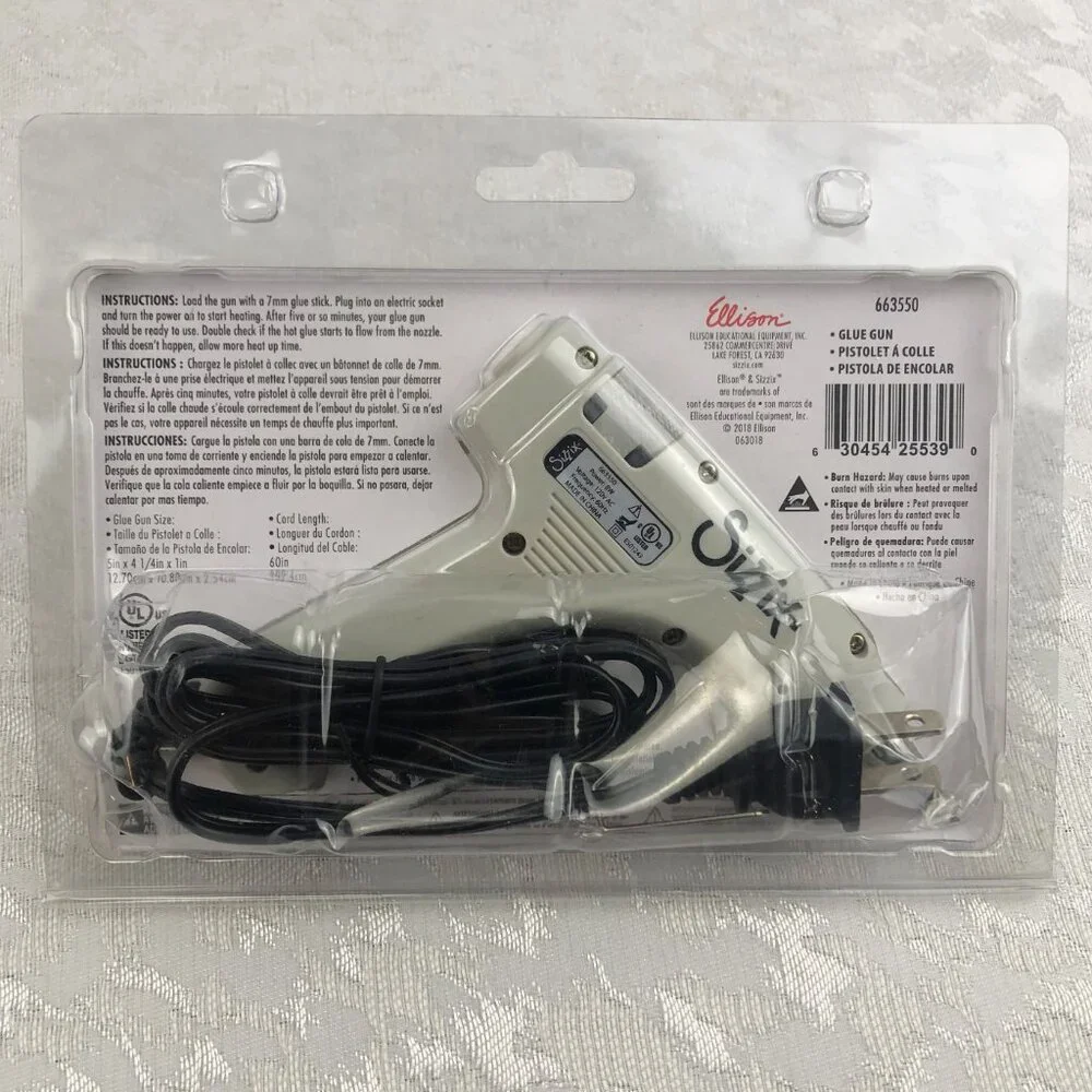 Sizzix Gray Mini Corded Electric Craft Glue Gun—Designed for 7mm Glue Sticks NWT